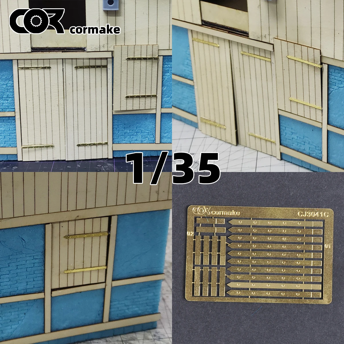 

PE Assembly Architectural sand table wooden door part Strap Hinge Door Reinforcement Strap building diorama Scale model kit 1/35
