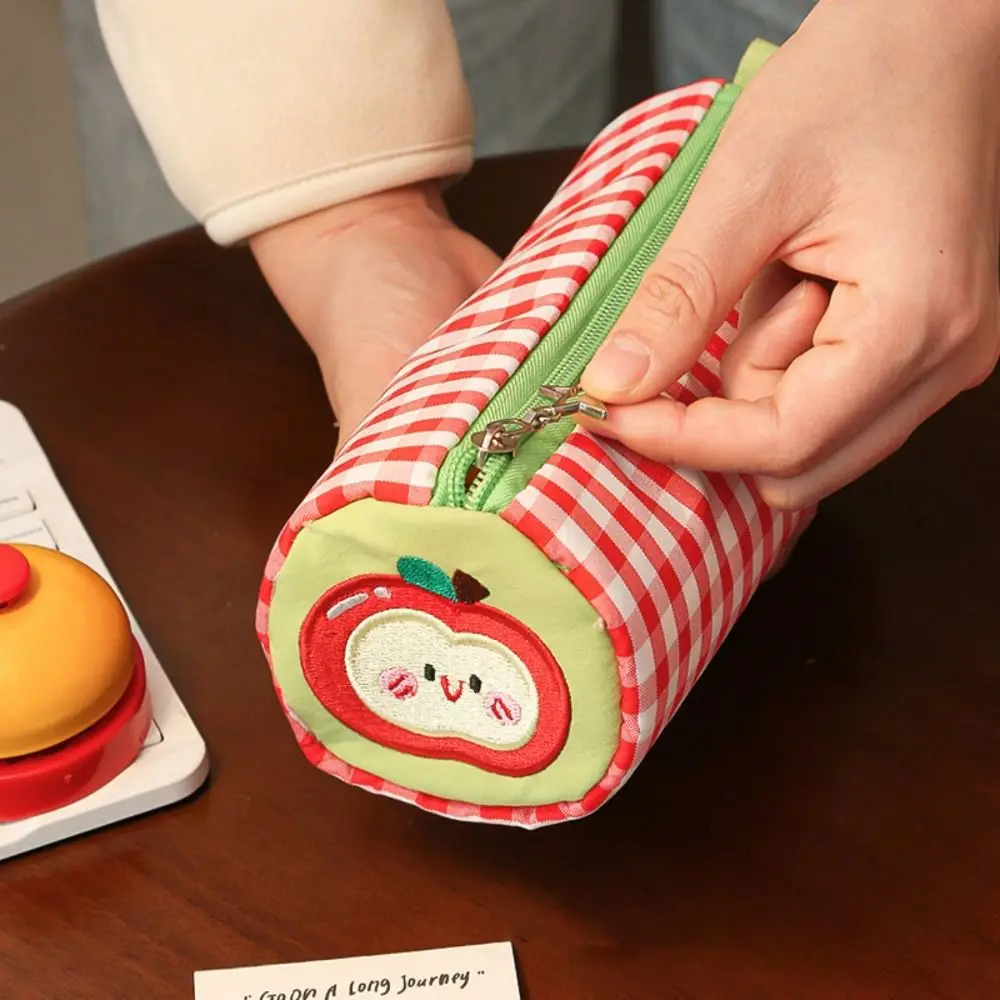 Multifunctional Cake Roll Pillow Shape Pen Bag Three-Layer Large Capacity Stationery Bag Pen Box Student Gift