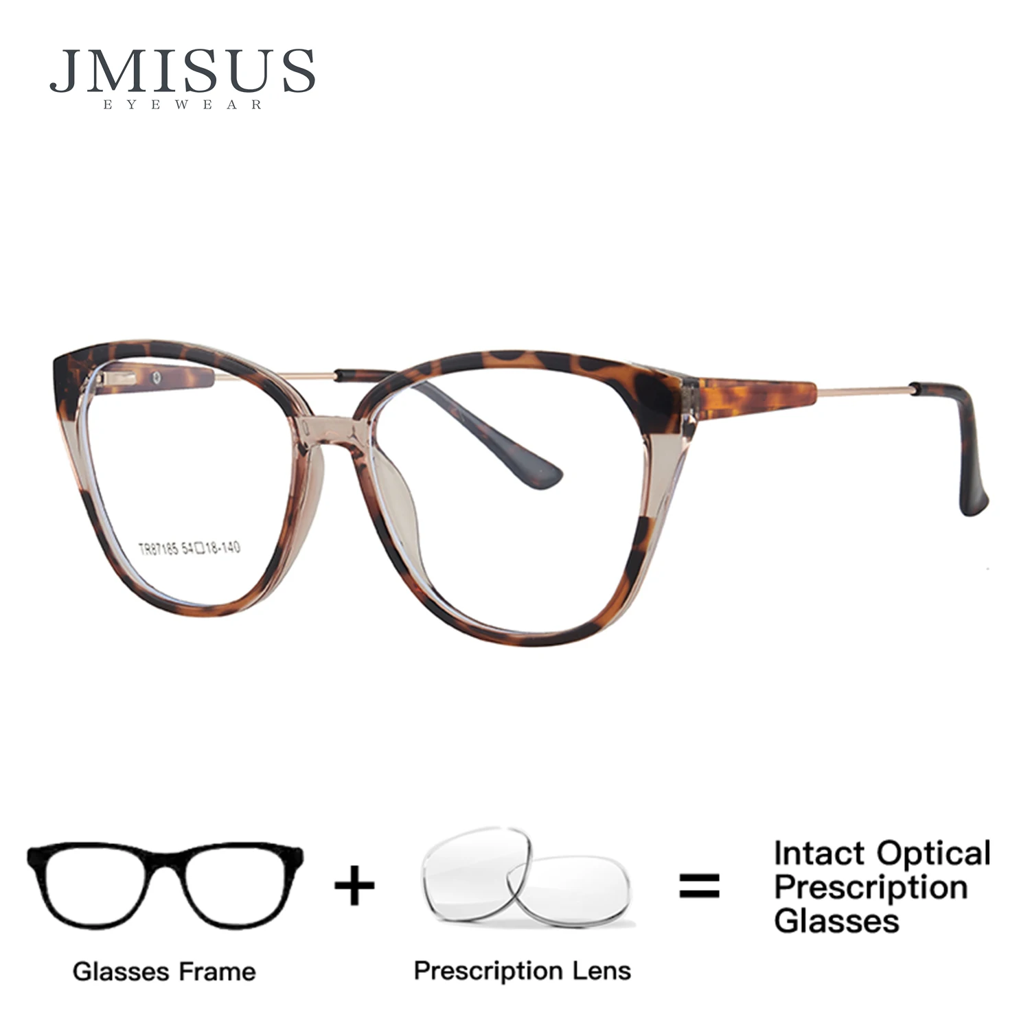 

JMISUS Fashion Square Prescription Eyeglasses for Handmade Acetate Cat Eye Photochromic Optical Glasses Women