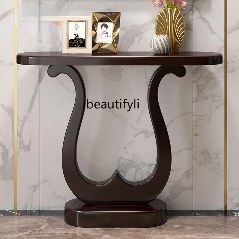 

yj Light Luxury American Solid Wood Console Tables Simple Modern Console Entrance Cabinet