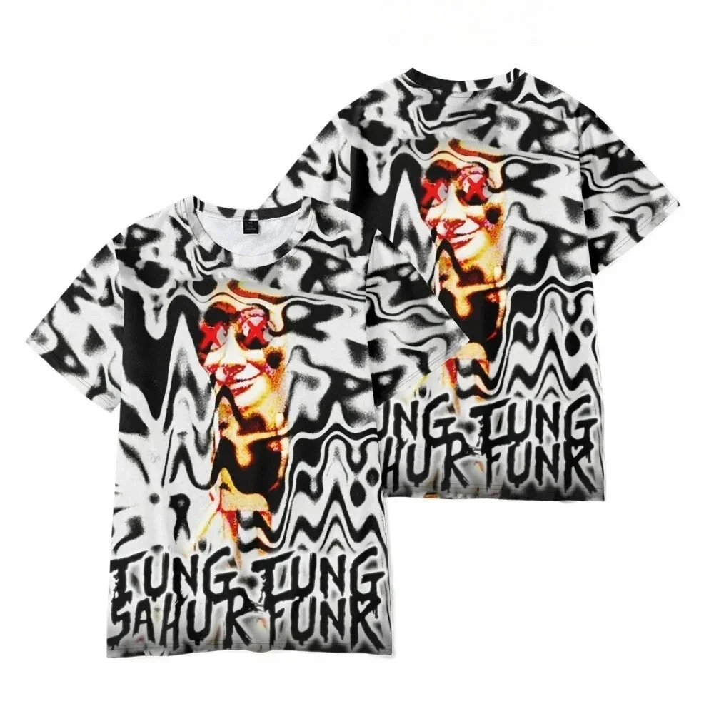 Rundhalsausschnitt, New AI Fashion TUNG SAHUR, sexy italienisches, ausgefallenes Cartoon-3D-Print-Herren-T-Shirt mit Schnelltrocknungsfunktion und atmungsaktivem Sport-T-Shirt-Familienset – Detail 7