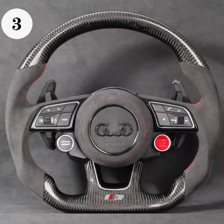 Chinese Made Premium Quality Customized Carbon Fiber Steering Wheel Auto Accessories Suitable For Audi Rs3 Rs4 Rs5 Rs6 Rs7 S5