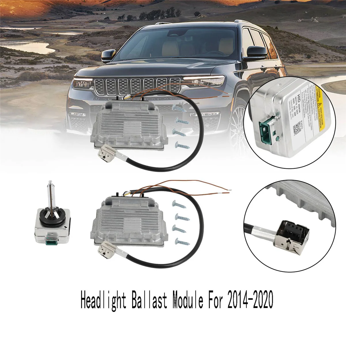 1Set Xenon Headlight Ballast Module D3S Bulb Wire Control Unit for Jeep Grand Cherokee Valeo