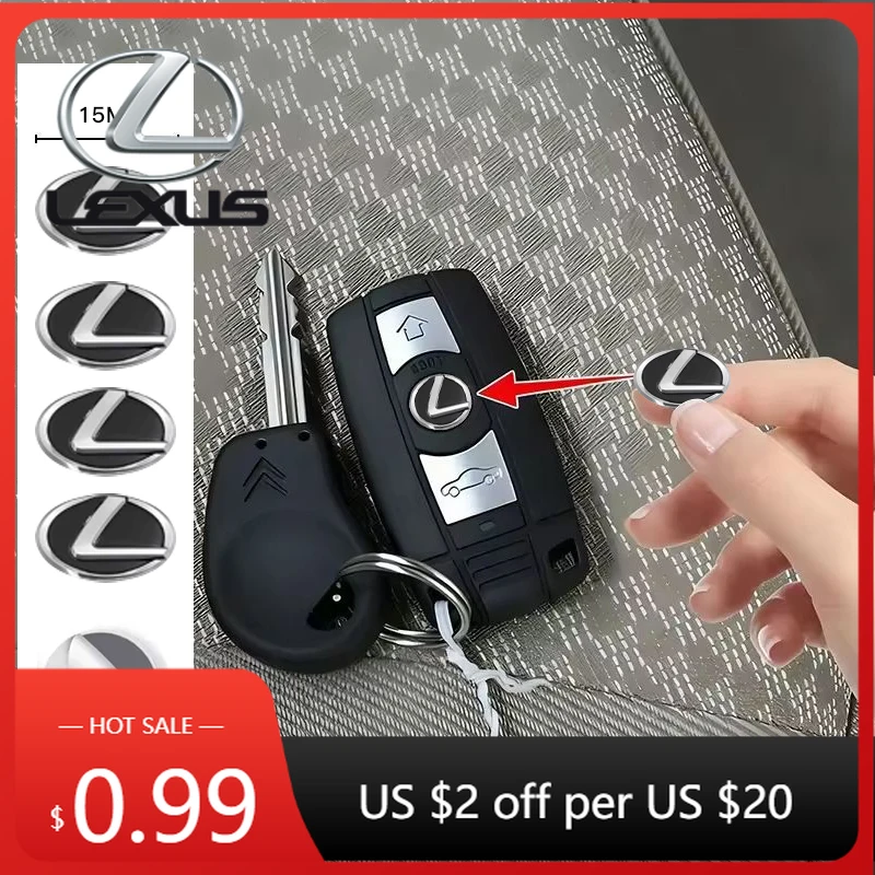 

Interior Stickers 1/5/10Pcs 15MM Car Remote Key Sticker Aluminum Emblem Decoration Decal For Lexus IS250 IS200 CT200h GS300 LS43