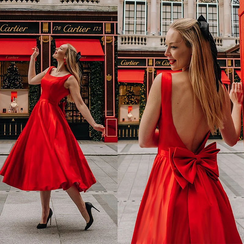 Vestido de fiesta rojo con apliques de lazo para mujer, faldas informales para niña, Vestidos elegantes con volantes para fiesta de cumpleaños, Verano