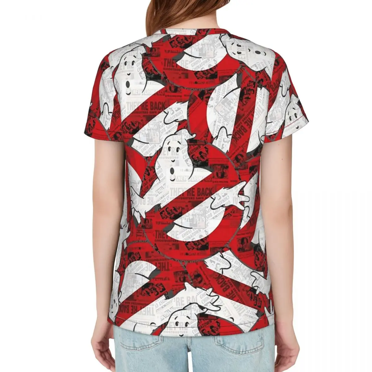 The GhostBusters Logo Pattern T-Shirt Women Short Sleeve T Shirts Round Neck Clothing Cotton Summer Tees Streetwear
