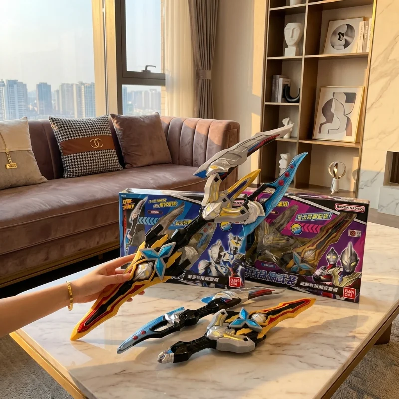 

Bandai Ultraman Action Figures Tiga Trega Sairo Zetaot Combination Armed Toys for Kids Collectors Epic Hero Battle Super Gift