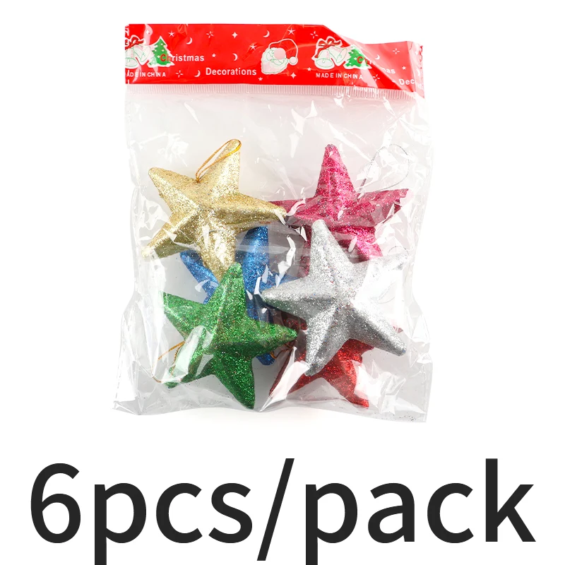 (6 قطعة/حقيبة) 7.36 سنتيمتر عيد الميلاد الملونة البصل الأخضر الوردي ستار قلادة شجرة عيد الميلاد مطابقة تصميم الشعور #4