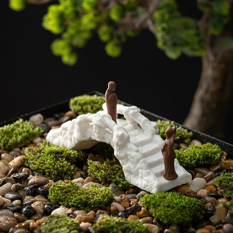 Indoor And Outdoor Ceramic Bridge, Rockery Accessories, Thatched House, Pond, Aquarium, Fish Tank, Landscape Decoration, Pa