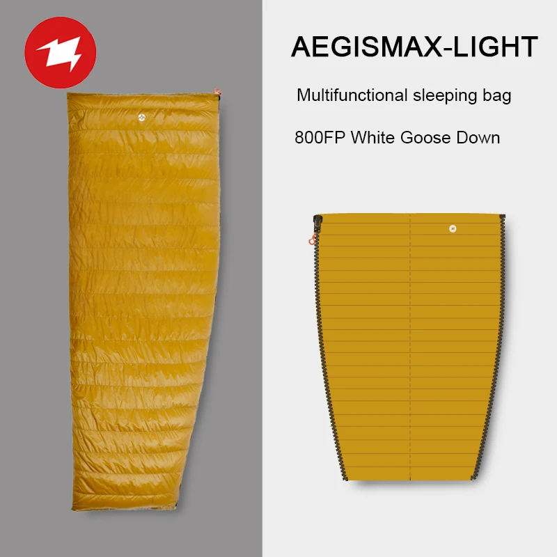 AEGISMAX Outdoor Camping LIGHT 800FP White Goose Down Envelope Three-Season Down Adult Nylon Sleeping Bag