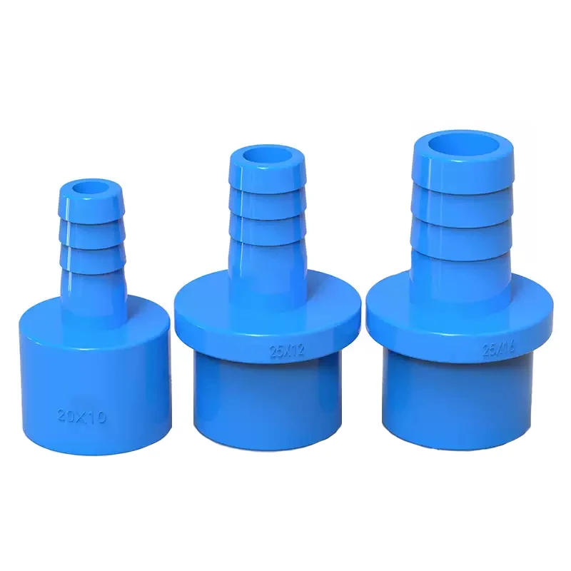 1-10PC 20~25mm to 5/8/10/12/14/16/18/20mm Blue PVC Hose Quick Connector Hard Tube Plastic Pagoda Joint PVC Pipe Adapter Fittings