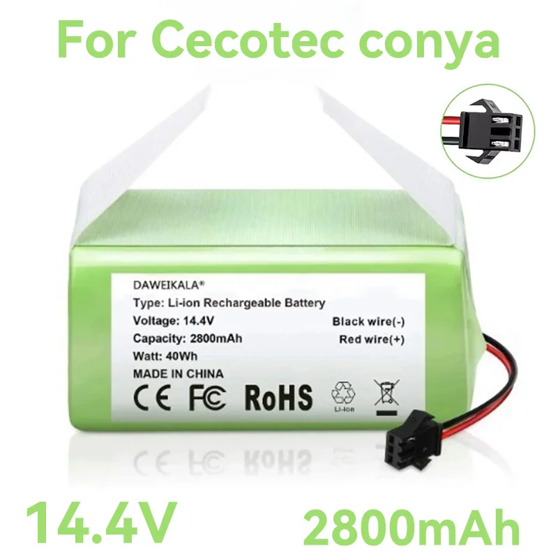 Batería de repuesto de 14,4 v y 2800mAh, Compatible con Ecovacs Deebot N79, N79S, DN622 y Eufy RoboVac 11,11S,12,15C,15T,35C,G10