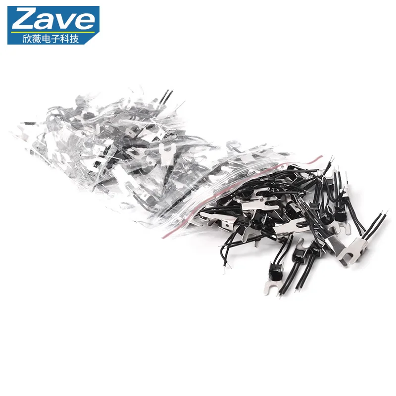 U-Type Temperature Sensor, NTC Thermistor 10K (B-Value 3950), Wire Length 25mm, Accuracy 1%