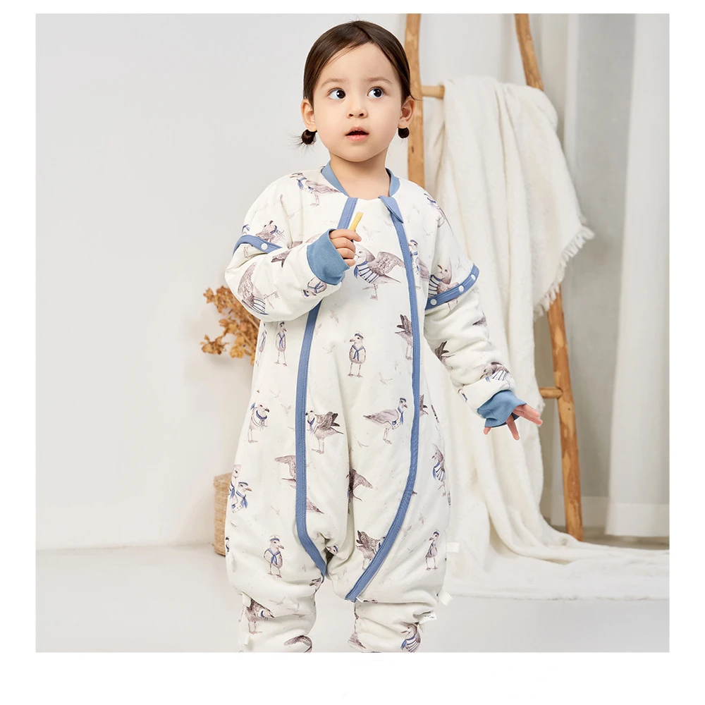 

Winter Baby Thin Sandwiched Cotton Warm Sleeping Bag Newborn Comfortable Anti Kick Pajamas Cartoon Printed Sleeping Bag