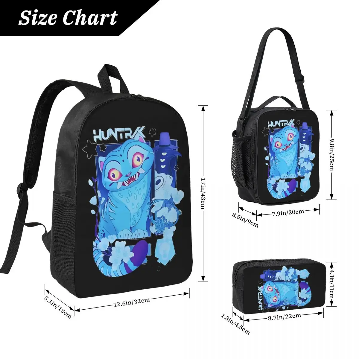 3 قطعة/المجموعة شيطان الصيادين Derpy النمر K-Kpop D-Demon H-الصيدين على ظهره للمراهقين حقائب من القماش حقيبة الغداء مقلمة