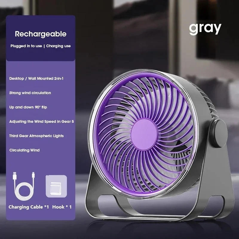 

5 Speed Quiet 3 in 1 Electric Desk Fan Wall Ceiling Mount Air Circulator for Home Office Bedroom Cooling