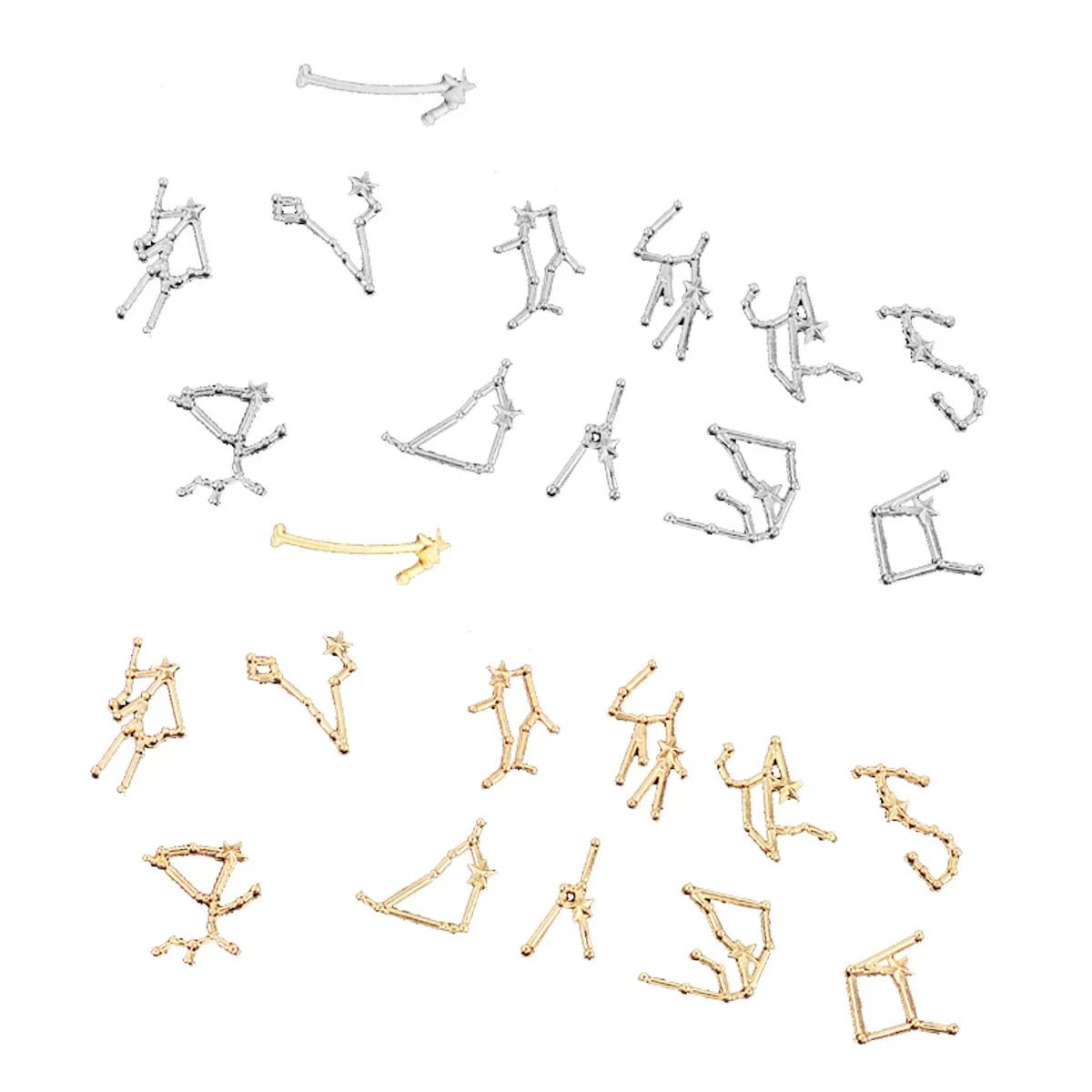 

Набор из 24 подвесок-символов созвездий из сплава для рукоделия, изящные кулоны для изготовления украшений, подарок для творческих проектов