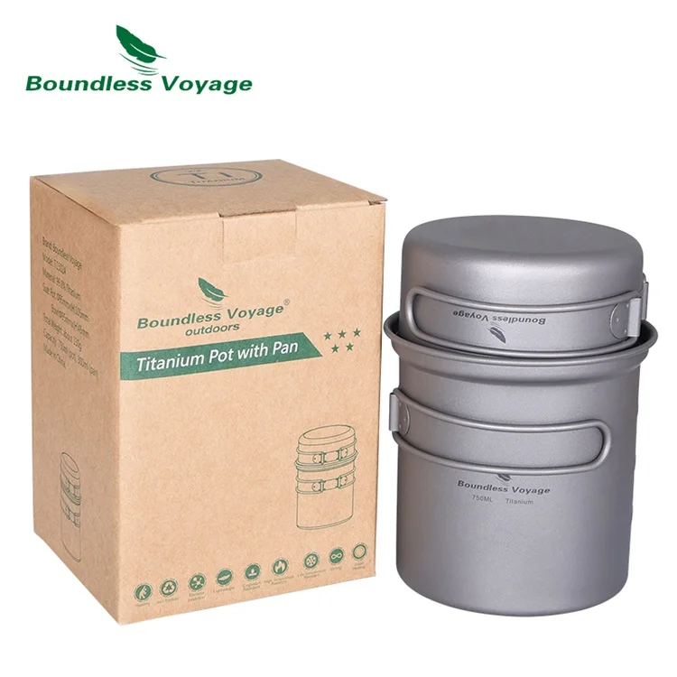

Boundless Voyage Portable Outdoor Cooking Equipment Camping Cookware Mess Kit Cookset for Backpacking Hiking