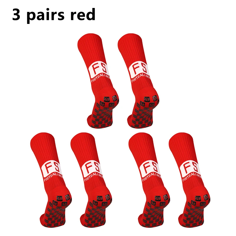 3 pairs New Men Women Square FS Pattern soccer Socks Breathable Sports Silicone Non slip Grip Football Socks calcetines hombre