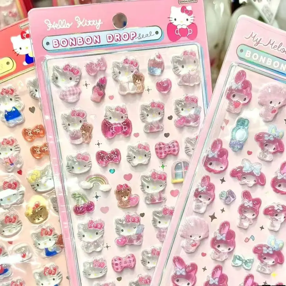 

Sanrio Hello Kitty Kuromi 3D наклейки Cinnamoroll Melody мультфильм мобильное креативное украшение наклейка для украшения телефона для девочек подарки