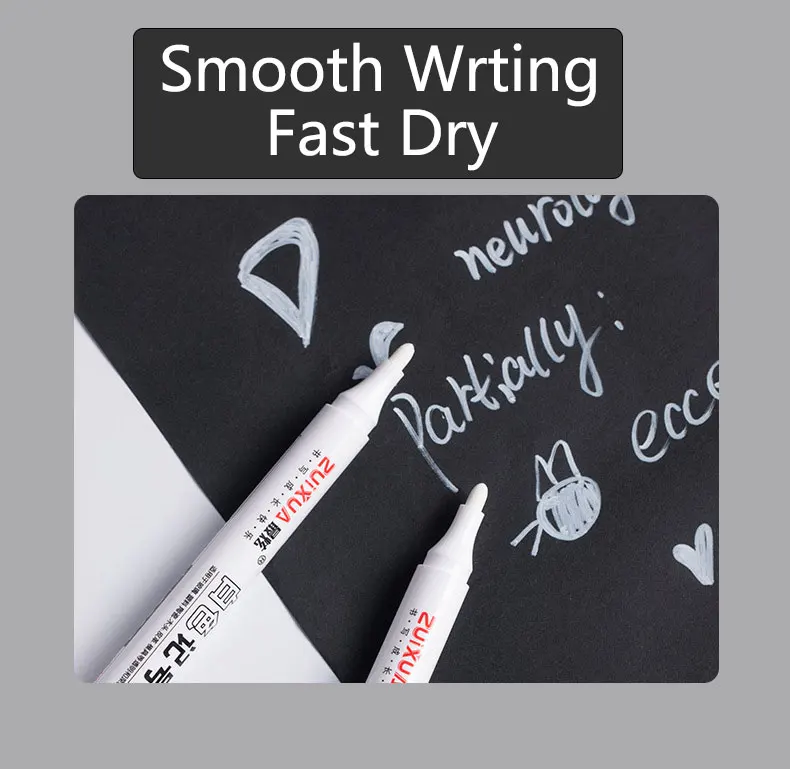 5pcs White Marker Paint Pens Waterproof Rubber Permanent Marker Pen Car Tyre Tread Environmental Tire Painting DIY Graffiti Pens image 4