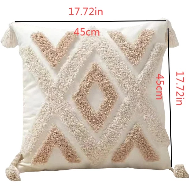Ins Nordic Böhmischen Stil Geometrische Plüsch Kissenbezüge Hause Dekorative Kissen Mit Quaste Taille Kissen Kissenbezüge – Detail 7