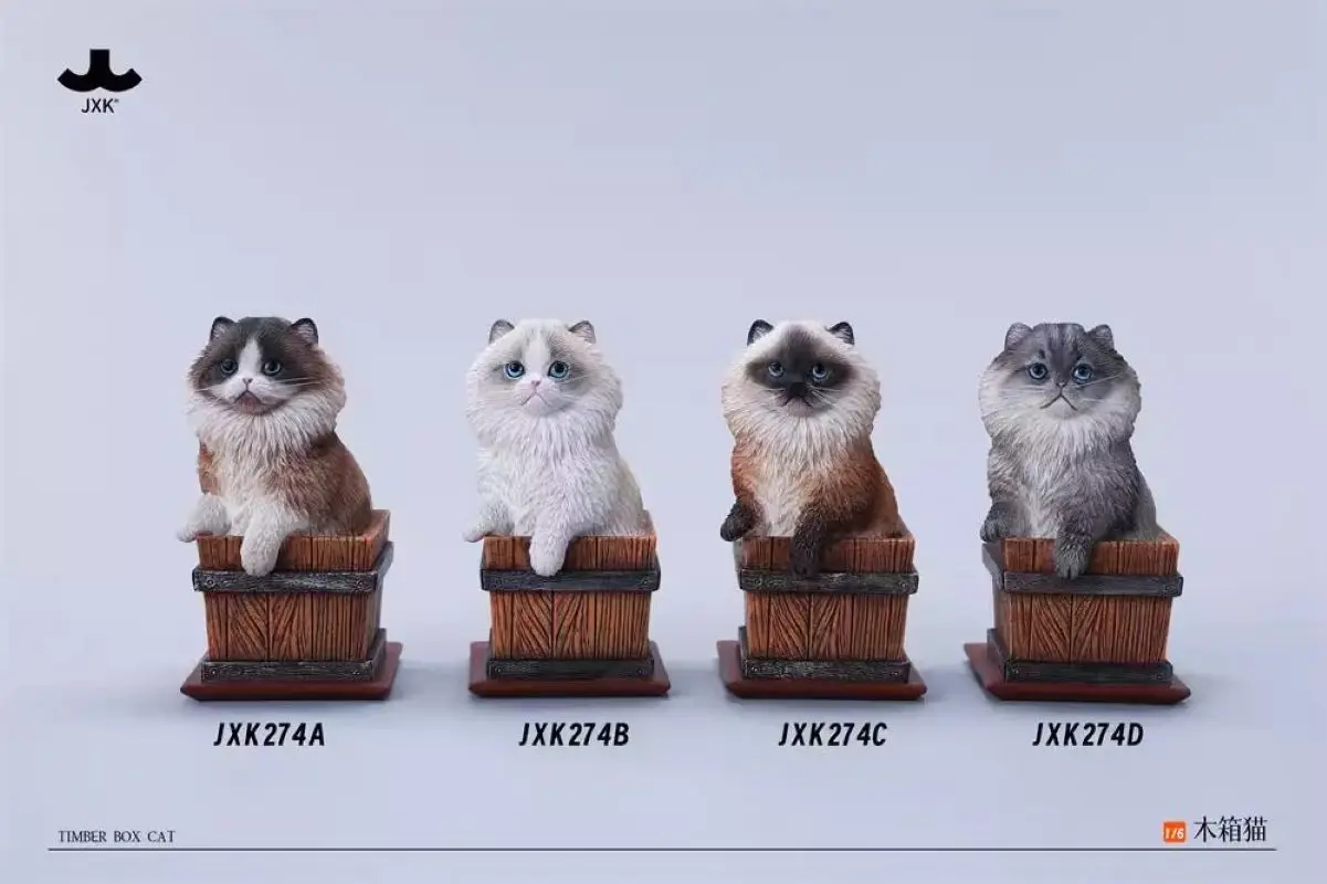 

Fanatic JXK JXK274 1/6 Wooden Box Cat Static Animal Model Ornament Handmade Gift Accessories Toy In Stock