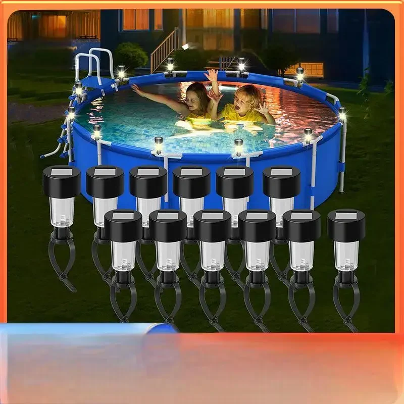 6-Piece Pool Enclosure Atmosphere Light Pool Fence Strap Mini Induction Light Solar Diamond Tie Yard Light