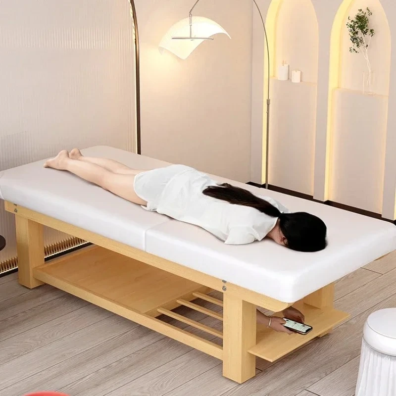Q Solid Wood Facial Bed High-Grade Tattoo Body Ear Cleaning Traditional Chinese Medicine Tuina Therapy Massage Therapy Bed