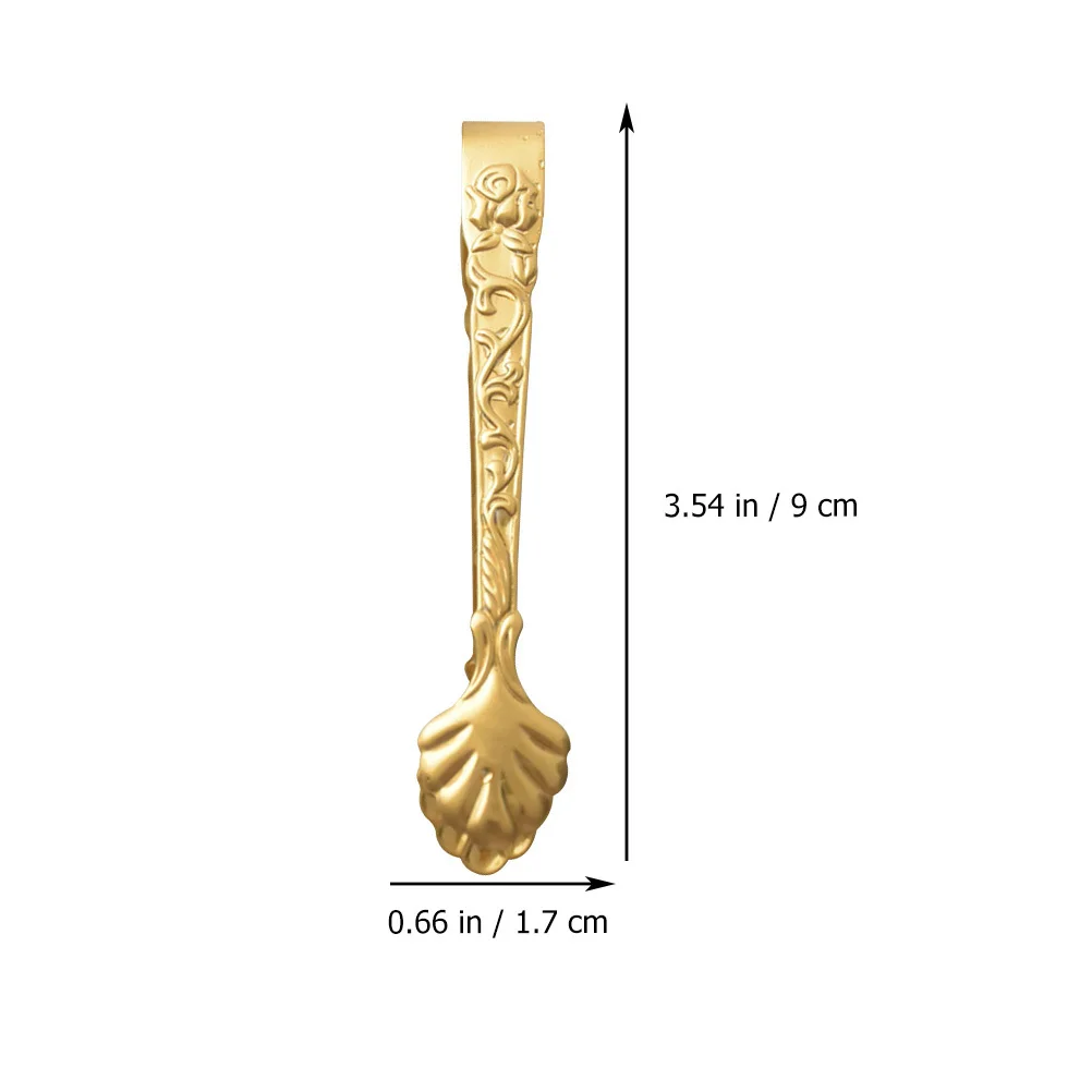 

Stainless Steel Food Tong Embossed Rose Pattern Ice Cube Clip For Cocktail Bar Kitchen Serving Sugar Cube Tong