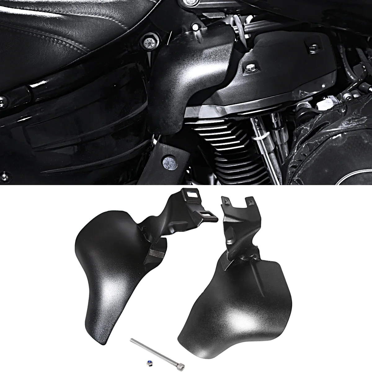 

Motorcycle Black Mid Frame Air Deflector For Harley 2018-2023 Softail Breakout Street Bob Fat Boy Low Rider