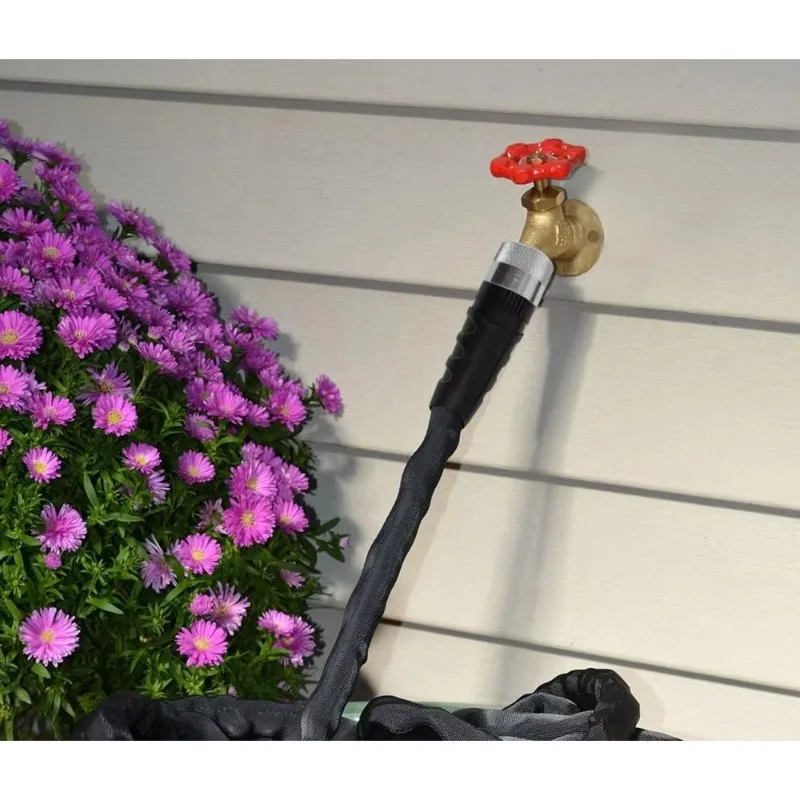 خرطوم حديقة جديد Zero-G 4001-50 خفيف الوزن، فائق المرونة، متين، خالي من المشبك، 5/8 بوصة × 50 قدم، أثاث أسود