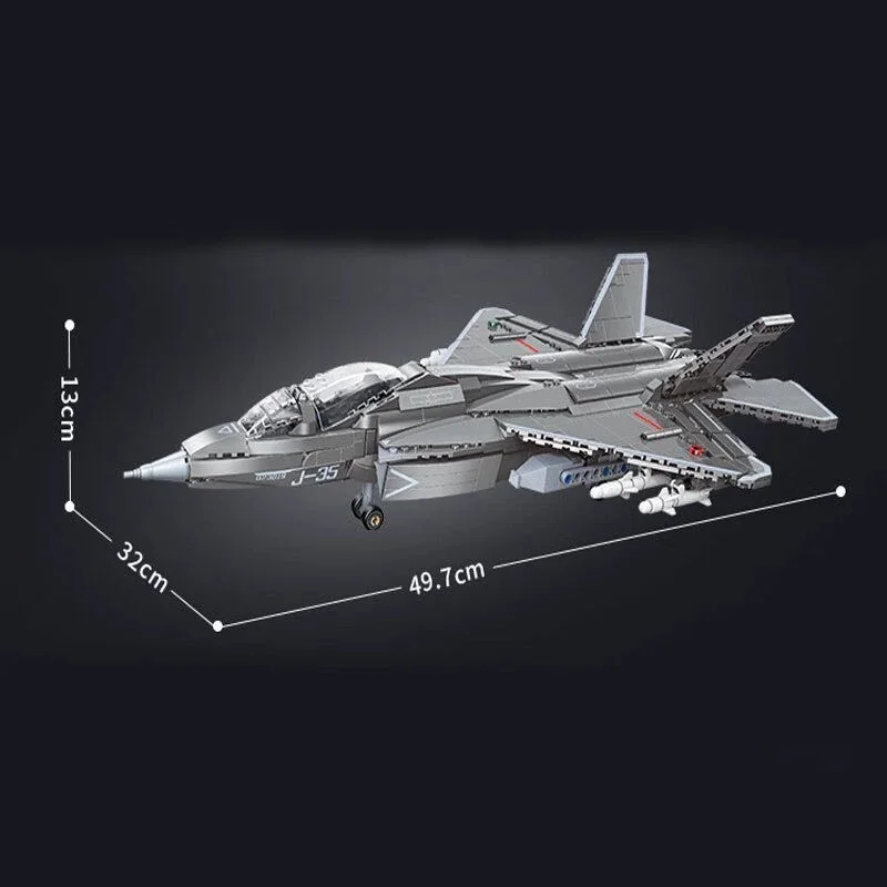 New Keeppley Genuine Zhuhai Air Show J-35 Fighter 65CM Big Building Block Model Educational Toy Boys Military Fans 2637PCS