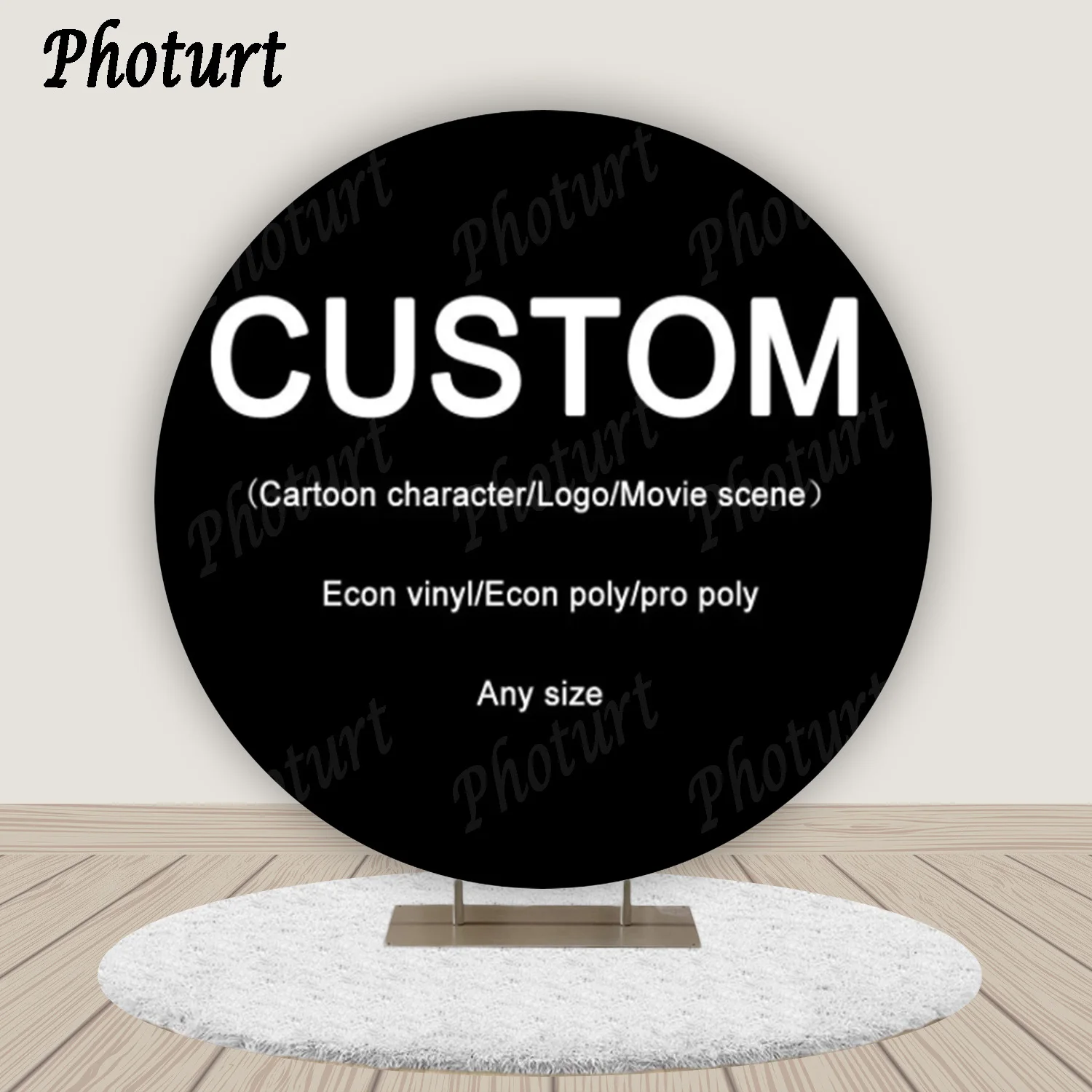 PHOTURT Personalized Round Background Custom Circle Backdrops Let Us Know Model Number/Link Or Print Your Own Artwork Directly