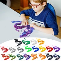 3d Printed Dragon Action Figures Flexible Articulated Dragon Rotatable Joints Dragon Model For Fish Tank Decoration Birthday Gif