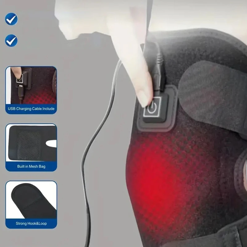 Electric Knee Pads USB Charging for Autumn and Winter Cold Protection and Warmth with Three Adjustable Heating Strips