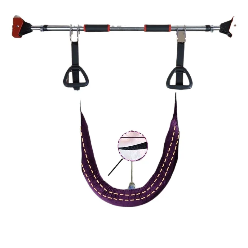 Lumbar Traction Belt Waist Spine Stretcher Home Use Hanging Strap Pull Up Bar Tool Adjustable Comfortable Soft Portable Easy