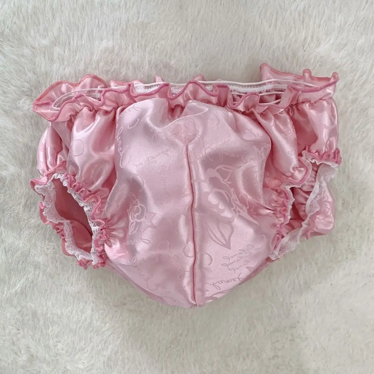 

Summer Pink Men Satin Lingerie Panties Plus Size Underwear Sexy Medium Waist Briefs