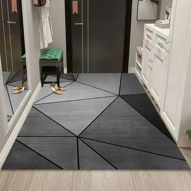 VIKAMA40*60CM Grey Geometric Living Room Autumn Winter Tea Table Home Carpet Office Modern Simple Bedroom Hotel Carpet Floor Mat