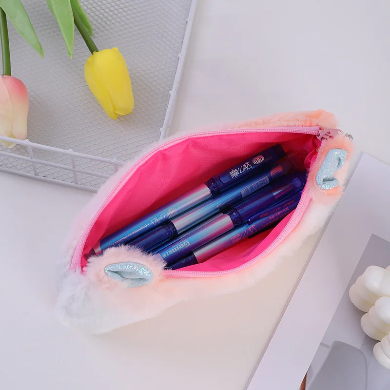 Trousse à crayons dessin animé œil de chat pour filles, porte-stylo créatif, fermeture éclair, poudres, grande capacité, sac à stylos, nouveau, 2023