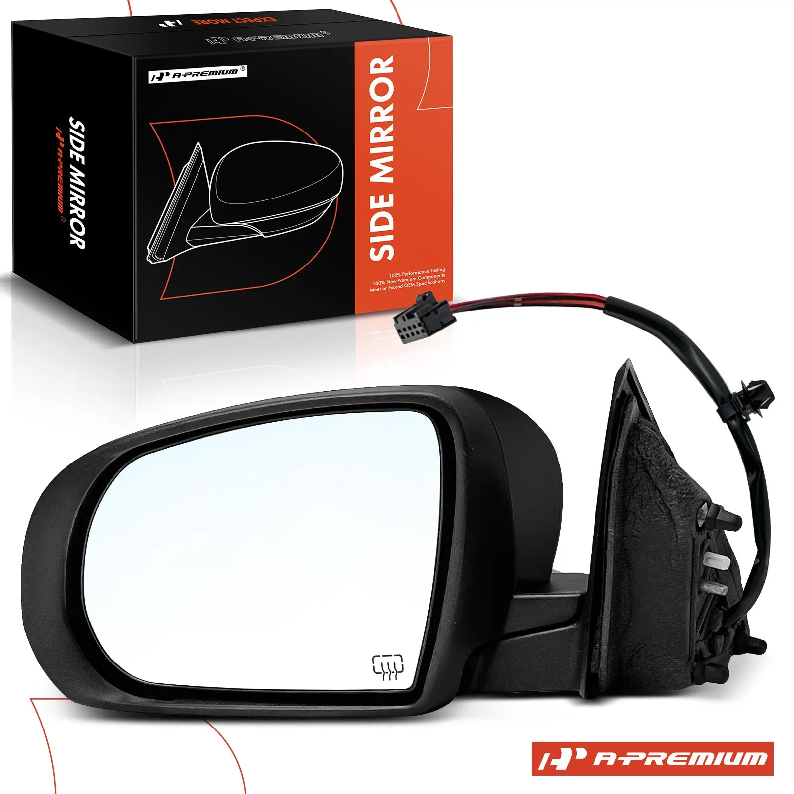 A-Premium Driver Side Power Door Mirror for Jeep Cherokee 2014 2015 2016 2017 2018 Manual Folding Heated Black