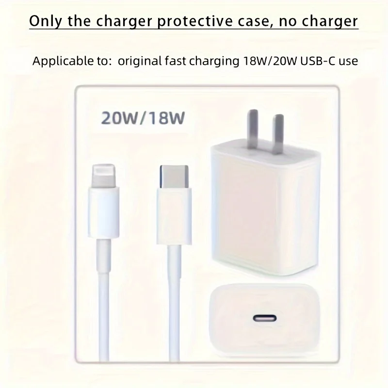 5pcs Smiling Face Charger Protective Case Suitable for 18W-20W iphone Fast Charger Charging Protector Data Wire Winder