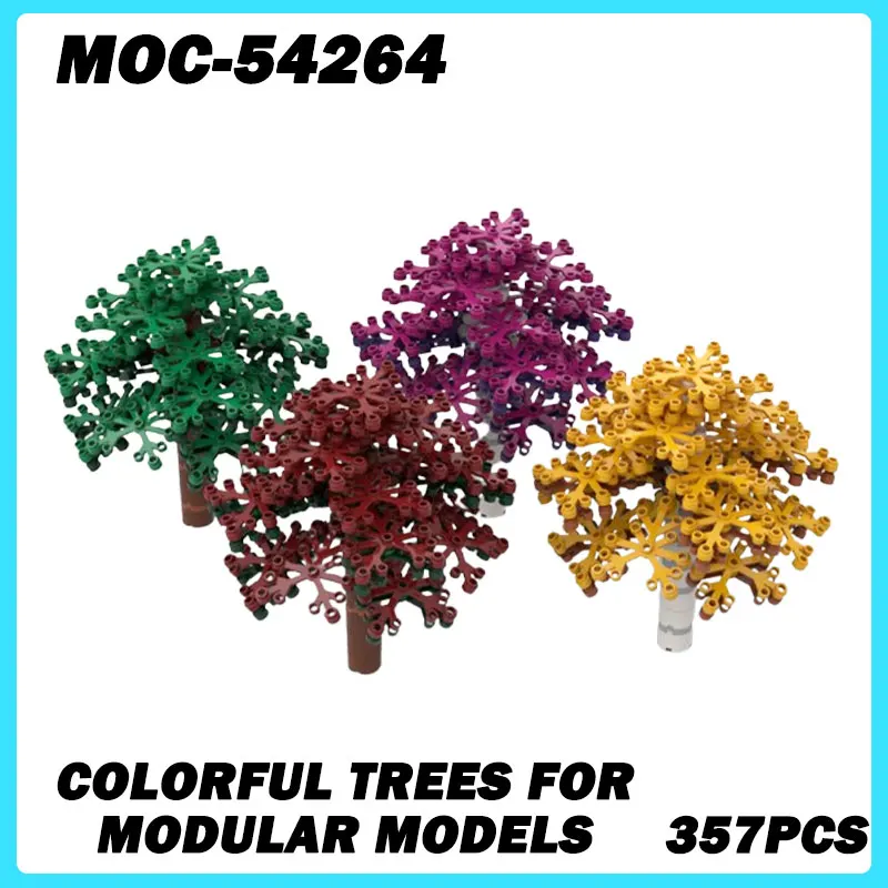 

MOC-54264 Micro Architecture Series Colorful Trees for modular models Building Blocks DIY Model Brick Education Toy Xmas Gifts