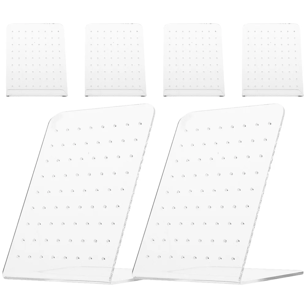 

6pcs Ear Studs Stand Acrylic Earring Organizer Compact Jewelry Storage Rack Desktop Display Holder Earring Display Stand