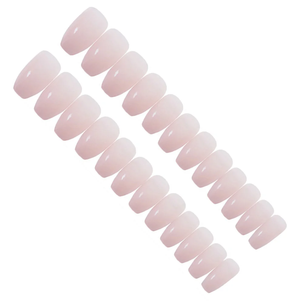 

24pcs Attractive Color Fake Nails False Nails Stickers Artificial Nail Tip Fingernails Body Adornment for Women Girls (Pink)