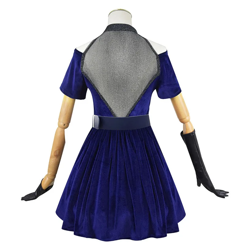 Halloween Party Women Alien Stage Mizi Cosplay Costume Blue Dress