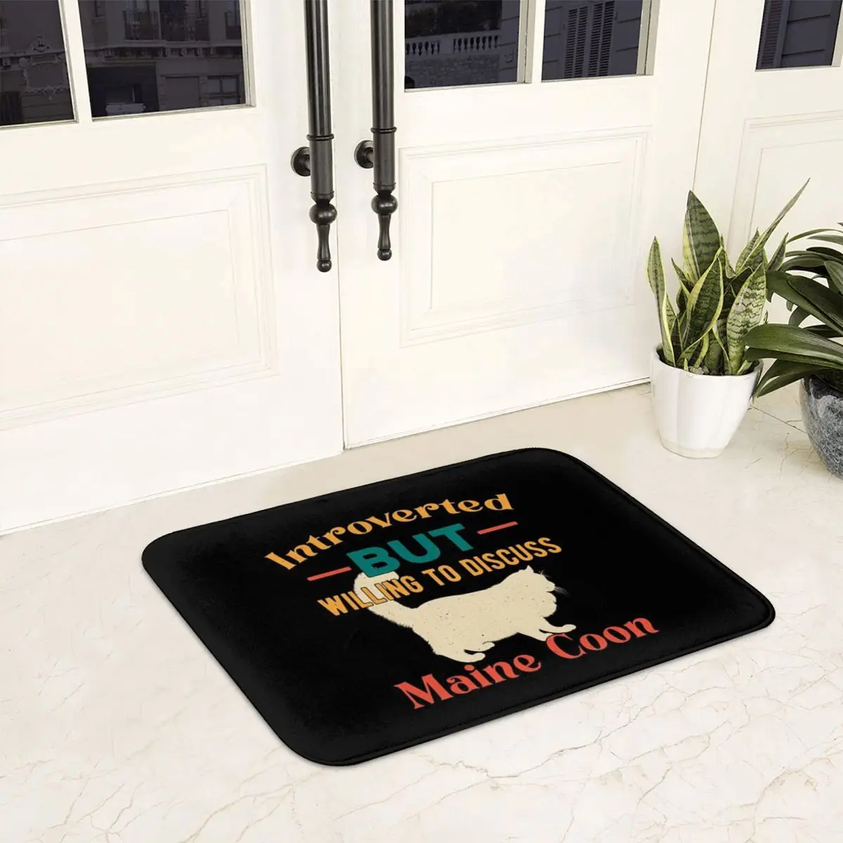 Funny Maine Coon Doormat Anti-skid Super Absorbent Bath Mats Home Entrance Rugs Kitchen Living Room Carpet Hallway Footpad