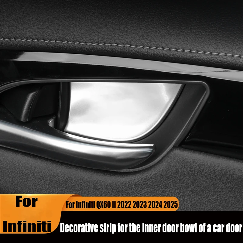 

For Infiniti QX60 II 2022 2023 2024 2025 decorative strips for door bowls inside car doors automotive interior accessories