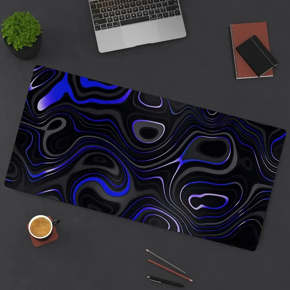 Синий и черный коврик для мыши с рябью, большой игровой коврик для мыши, коврик для компьютерной мыши, настольный коврик, коврик для офисной клавиатуры