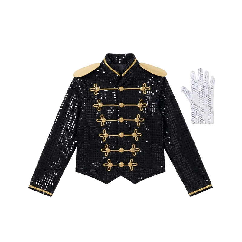 Child Pop Star Halloween Fancy Dress Up Michael Jackson Military Jacket Costume For Boy view 5